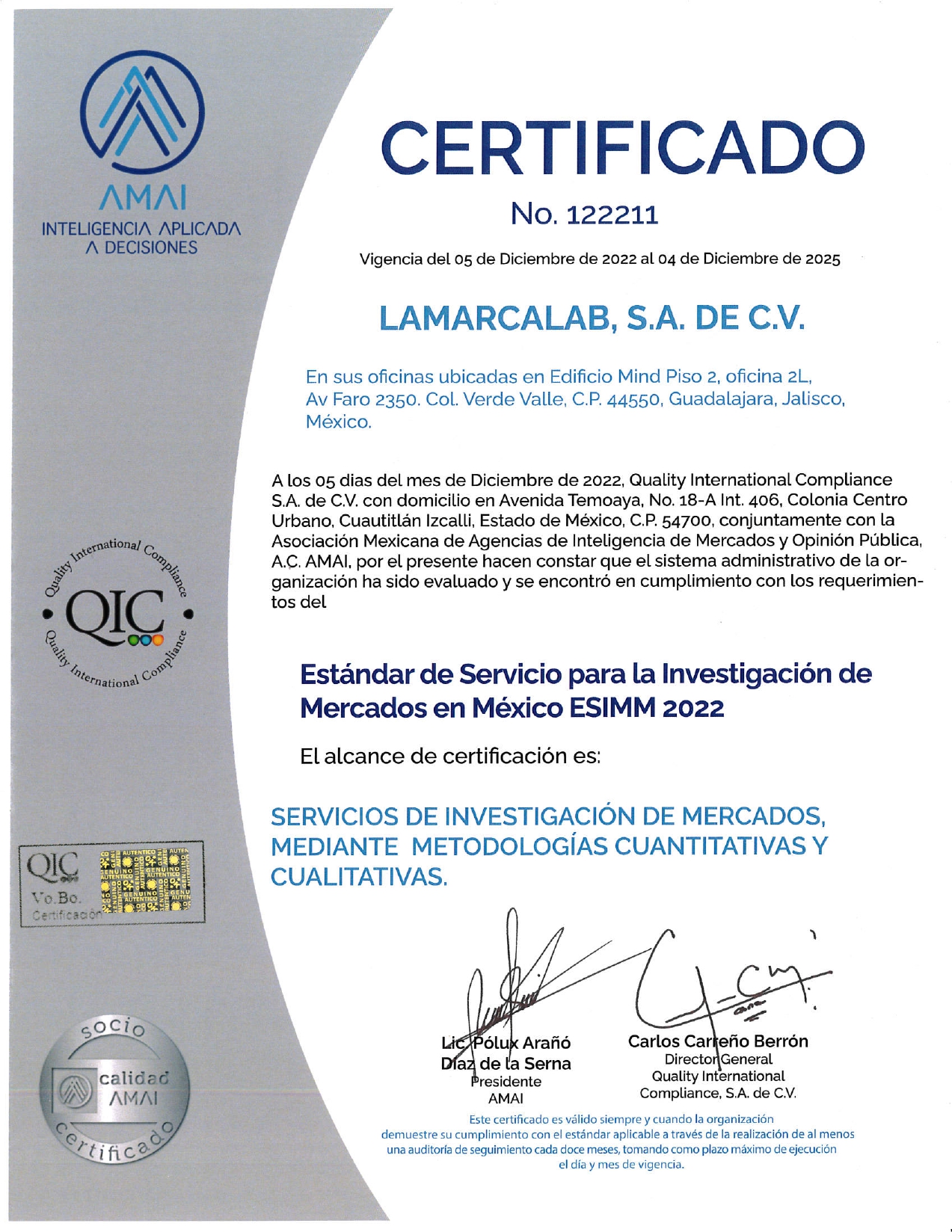 Certificación ESIMM